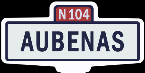 AUBENAS - Ancien panneau entrée d'agglomération 