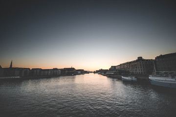 Fototapeta premium Sunset over the port of Copenhagen