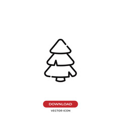 Fototapeta premium Pine tree vector icon