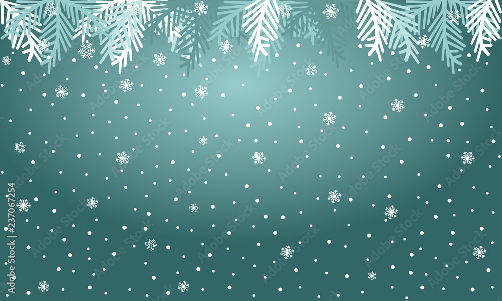 Poster blue winter background or template with branches christmas tree. vector graphic pattern.