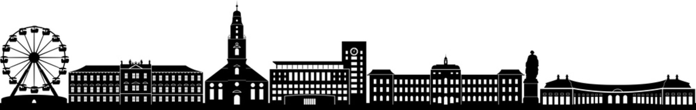 Erlangen skyline detailliert // Vektor