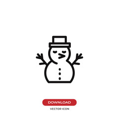 Snowman icon. Christmas,winter symbol. Flat vector sign isolated on white background. Simple vector illustration for graphic and web design.