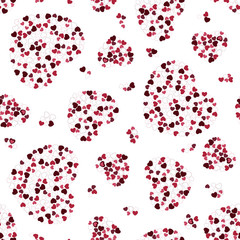 Seamless pattern with red and rose hearts for your design.