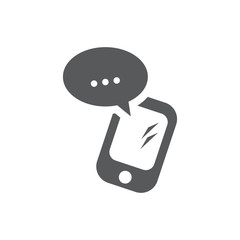 Vector illustration of a mobile phone and message.