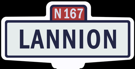 LANNION - Ancien panneau entrée d'agglomération 