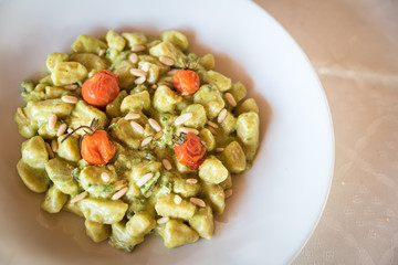 homemade gnocchi is a italian pasta made of potato