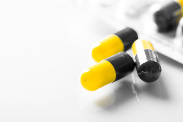 Pharmacy theme, medicine tablets.