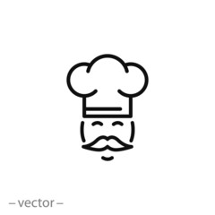 flat Vector icon - illustration of Chef icon