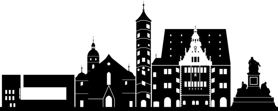 Schweinfurt skyline detailliert // Vektor
