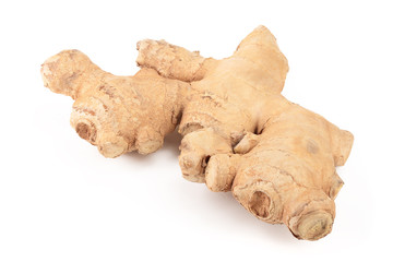 fresh Ginger root isolated on white background