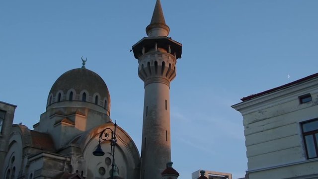 The Great Mosque At Dusk In Constanta, Romania