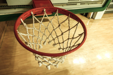Fototapeta na wymiar Basketball basket. Red basketball hoop. Basketball ring.