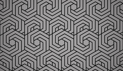 Abstract geometric pattern with stripes, lines. Seamless vector background. Black and grey ornament. Simple lattice graphic design