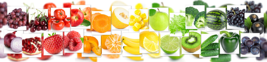 Fototapety  Tło w kolorze mieszanych owoców i warzyw