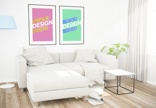 Two Framed Posters Mockup