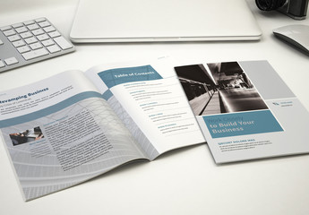 Templates De Design Graphique Et D Animation Sur Le Thème Gris Company Profile Layout With Blue Accents