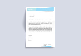 Letterhead Layout with Light Blue Header