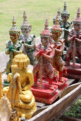 collection of various colorful yak, yaksha, thai culture