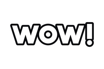 wow comic words isolated icon