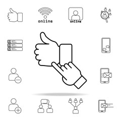 like sign and finger icon. sosial media network icons universal set for web and mobile