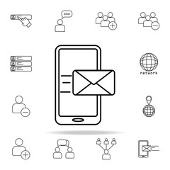 mail in smart phone icon. sosial media network icons universal set for web and mobile