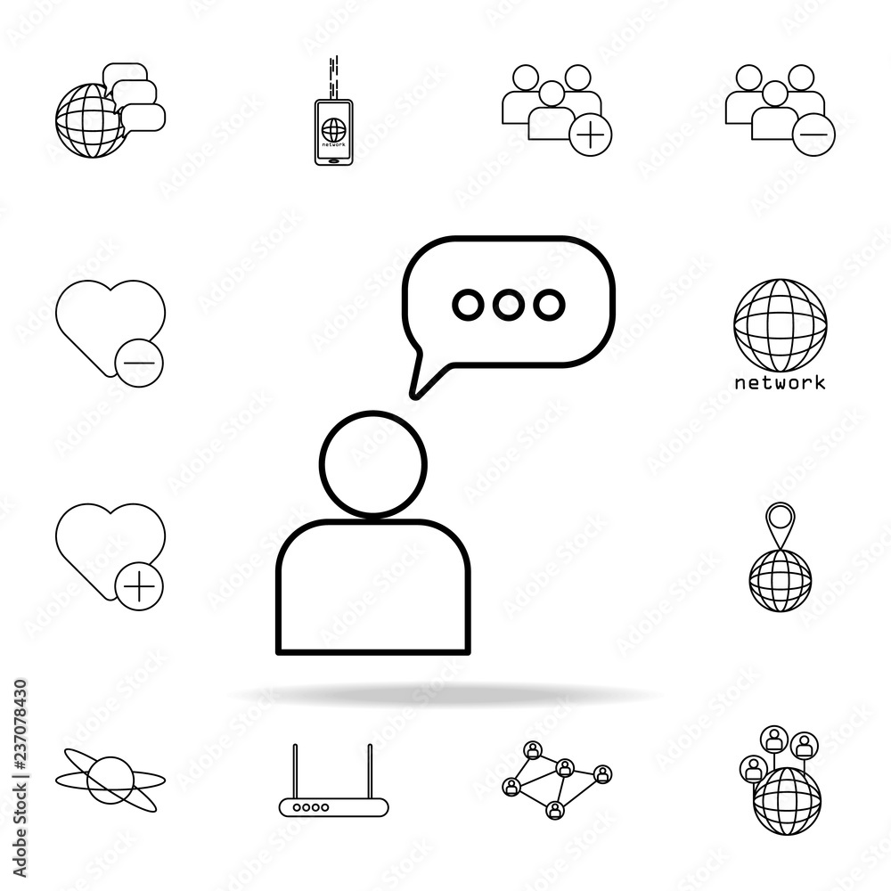 Poster communication bobble icon. sosial media network icons universal set for web and mobile