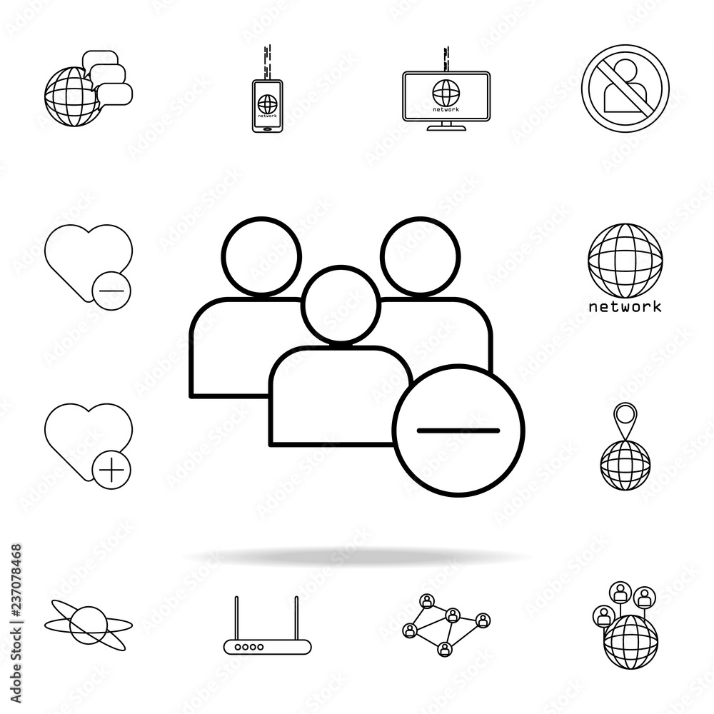 Aufkleber remove group of contacts icon. sosial media network icons universal set for web and mobile