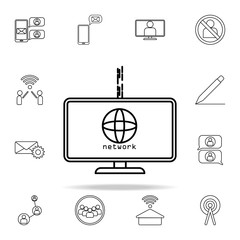 pc in network icon. sosial media network icons universal set for web and mobile