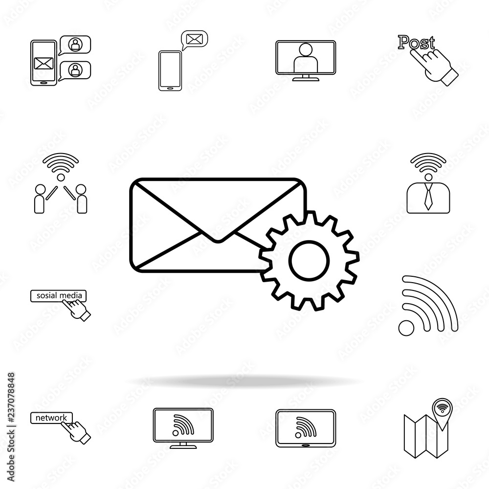 Poster mail setup icon. sosial media network icons universal set for web and mobile