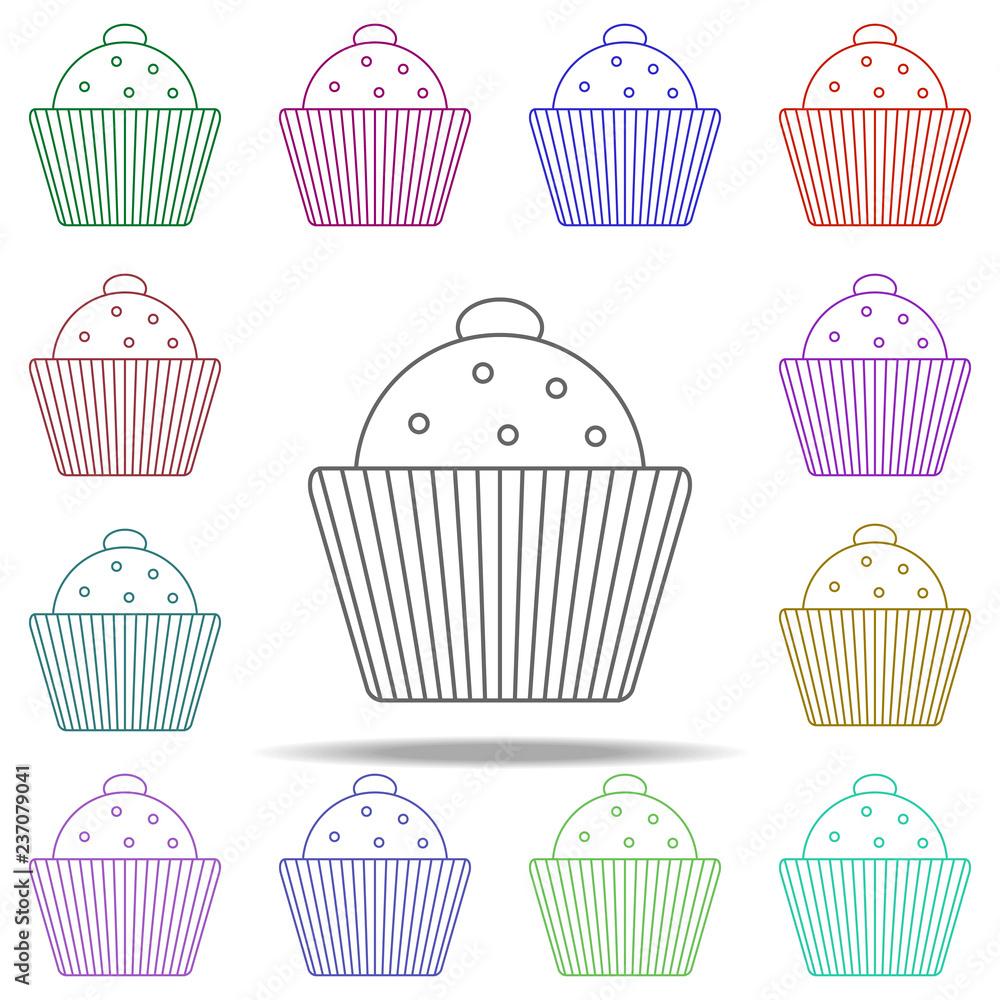 Poster candy wrapper line icon. elements of chocolate in multi color style icons. simple icon for websites,