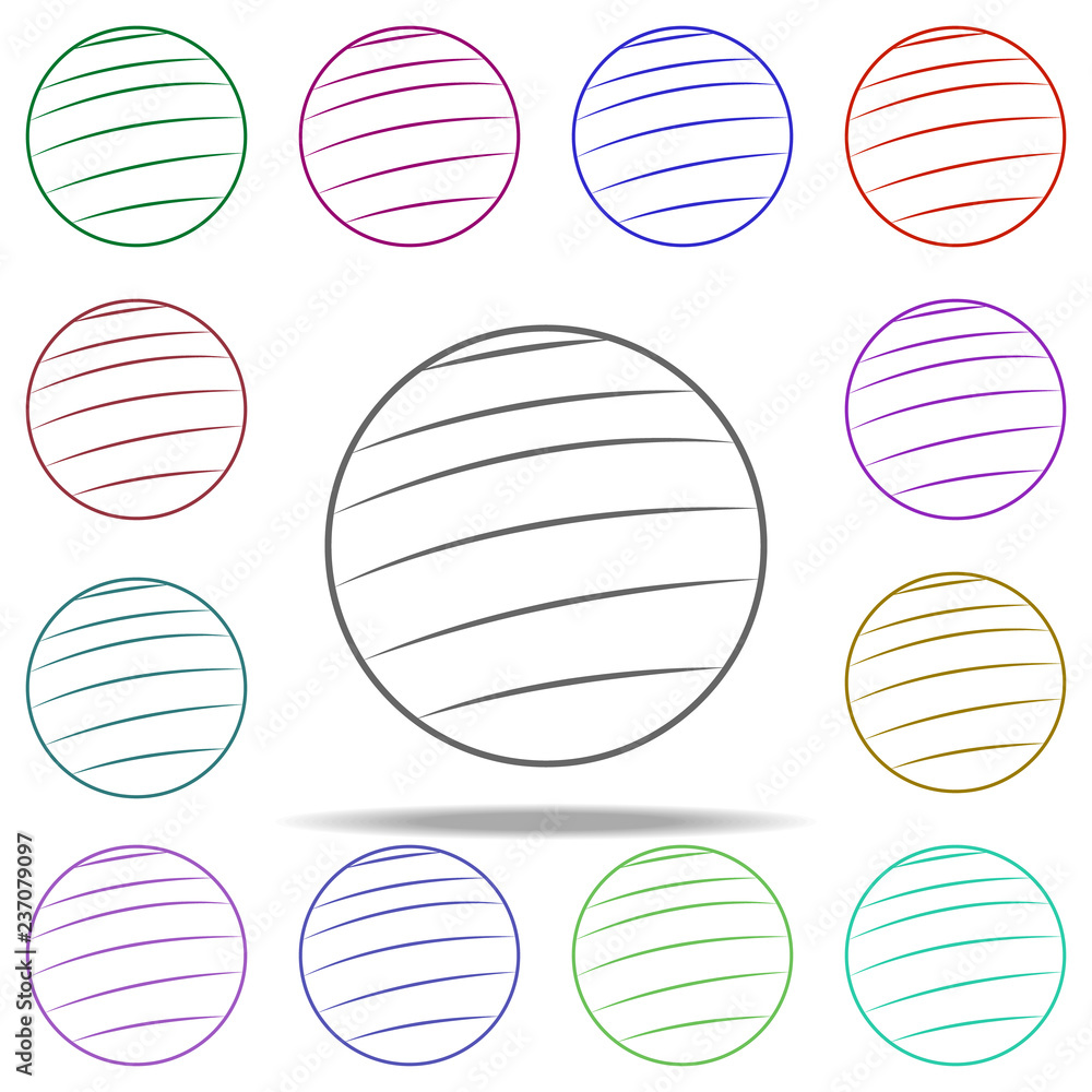 Poster chocolate ball line icon. elements of chocolate in multi color style icons. simple icon for websites