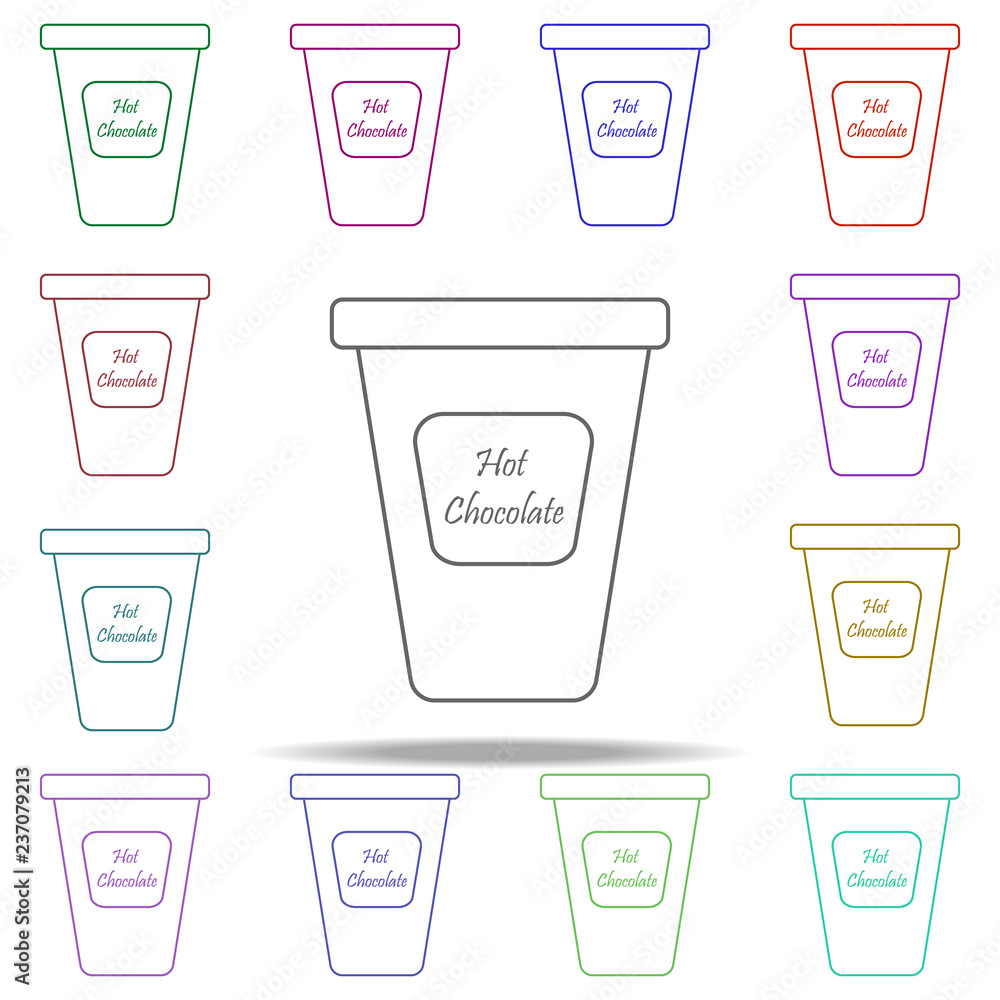 Aufkleber hot chocolate line icon. elements of chocolate in multi color style icons. simple icon for websites,