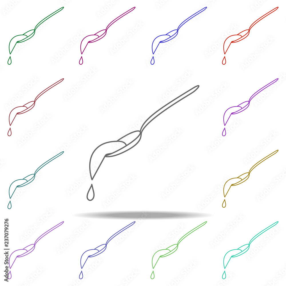 Poster a spoonful of chocolate line icon. elements of chocolate in multi color style icons. simple icon for