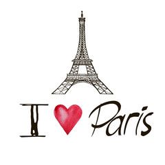 Obraz na płótnie Canvas inscription I love Paris
