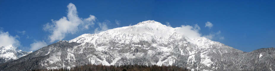 Beautiful landscape mountain and snow Panorama background