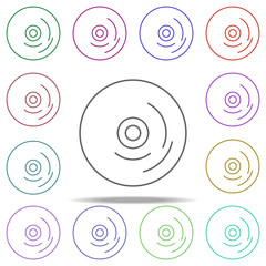 CD disk line icon. Elements of computer hardware in multi color style icons. Simple icon for websites, web design, mobile app, info graphics