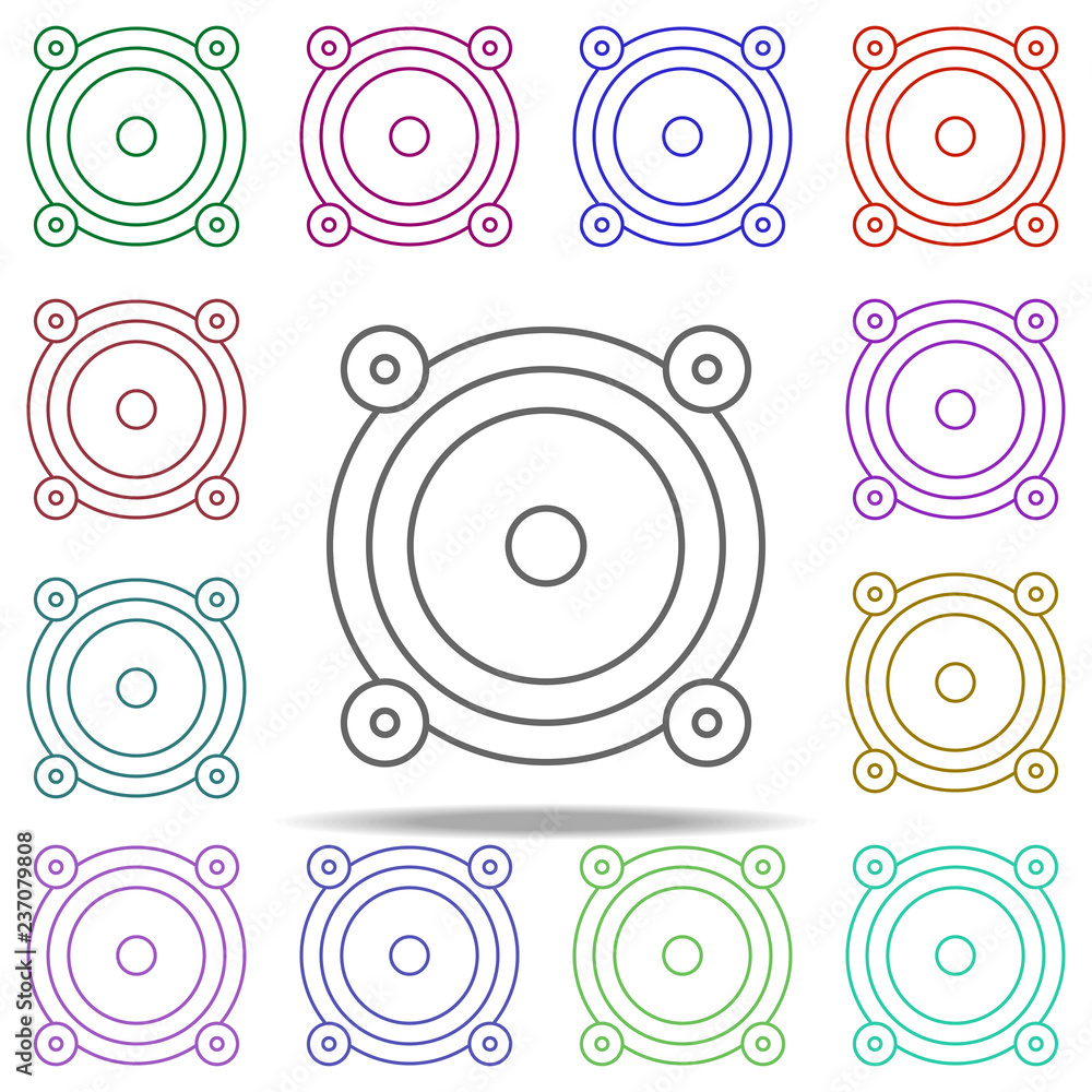 Poster acoustics line icon. elements of computer hardware in multi color style icons. simple icon for websi