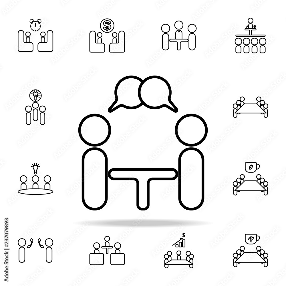 Aufkleber discussion icon. conferencing icons universal set for web and mobile