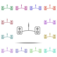 Fototapeta na wymiar acoustic system line icon. Elements of computer hardware in multi color style icons. Simple icon for websites, web design, mobile app, info graphics