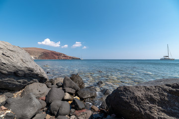 Akrotiri Kambia beach - Santorini Cyclades island - Aegean sea - Greece