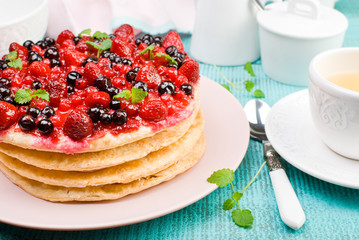 cake with fresh berries