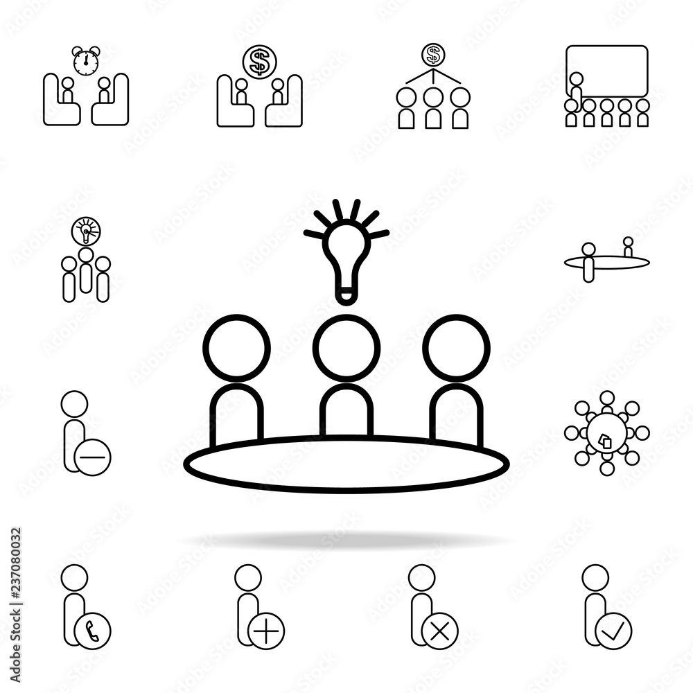 Poster focus group icon. conferencing icons universal set for web and mobile