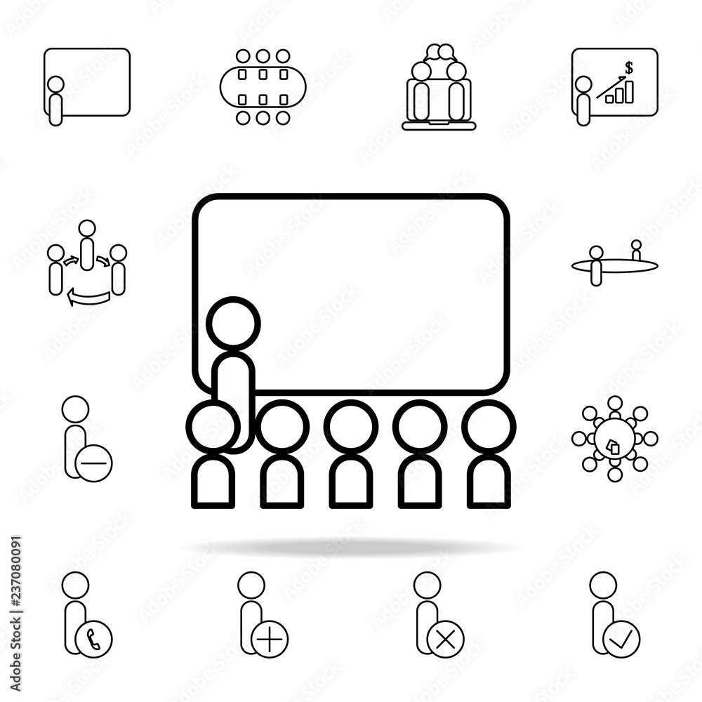 Poster presentation icon. conferencing icons universal set for web and mobile
