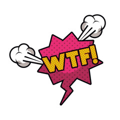 wtf comic words in speech bubble isolated icon