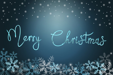 Winter holiday background with snow and christmas balls