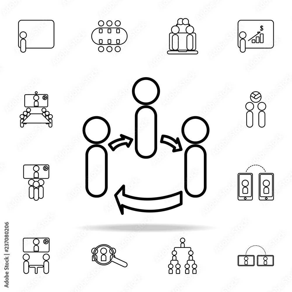 Poster the relationship of employees icon. conferencing icons universal set for web and mobile