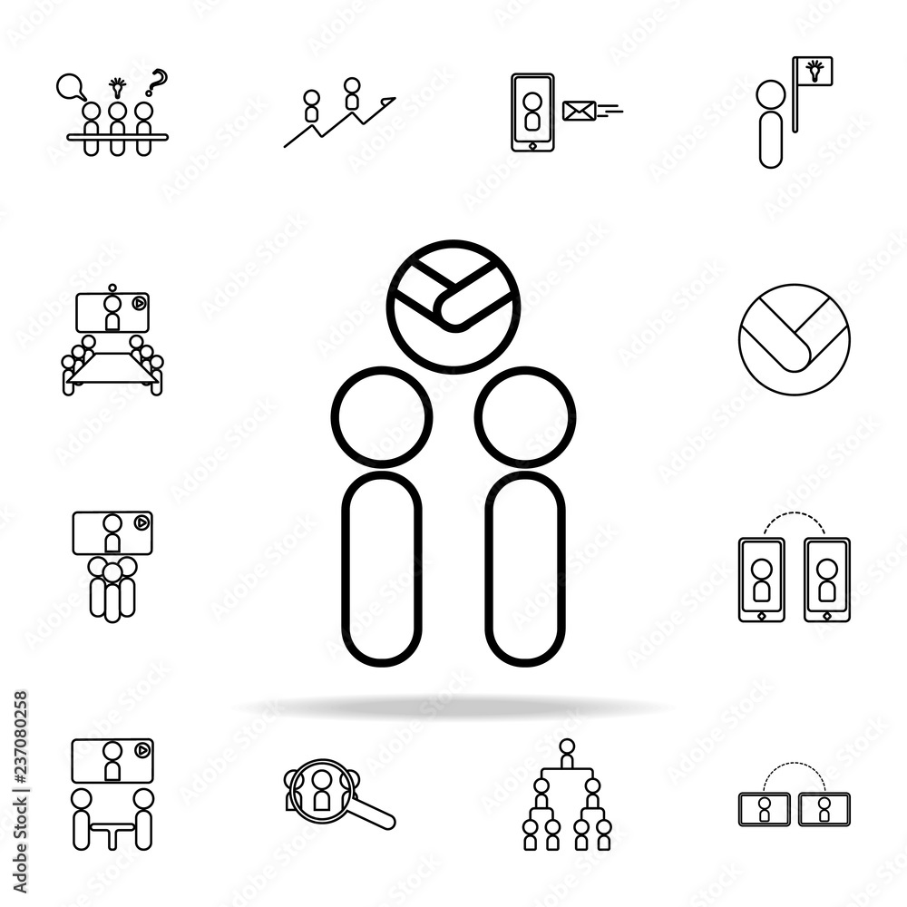 Poster mutual agreement icon. conferencing icons universal set for web and mobile