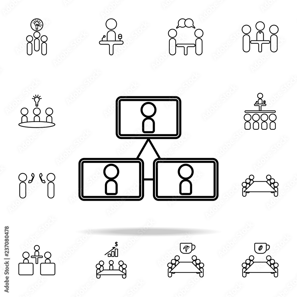 Poster employee relations icon. conferencing icons universal set for web and mobile