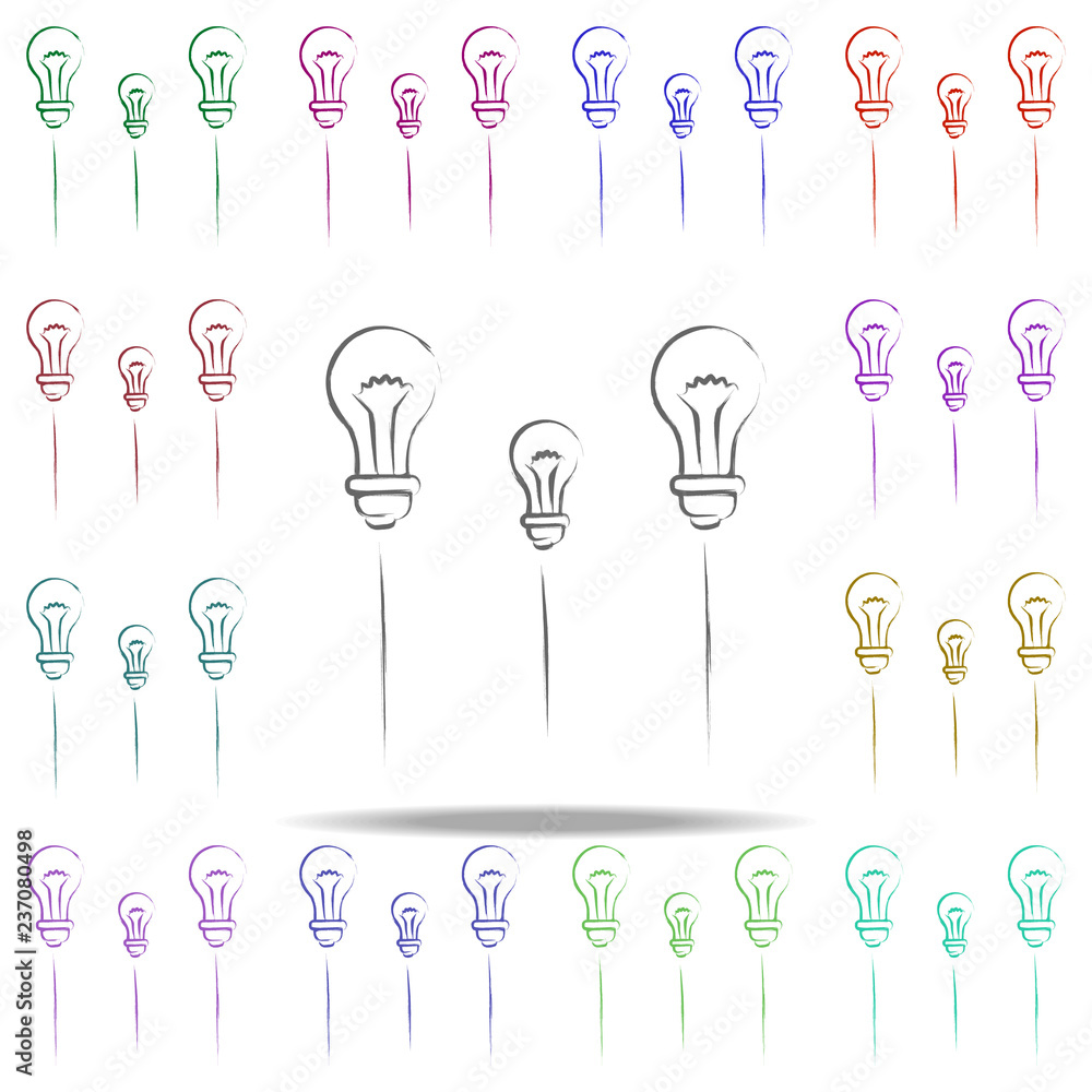 Poster take off light bulbs icon. elements of creative idea in multi color style icons. simple icon for web