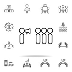 announcement to employees icon. conferencing icons universal set for web and mobile